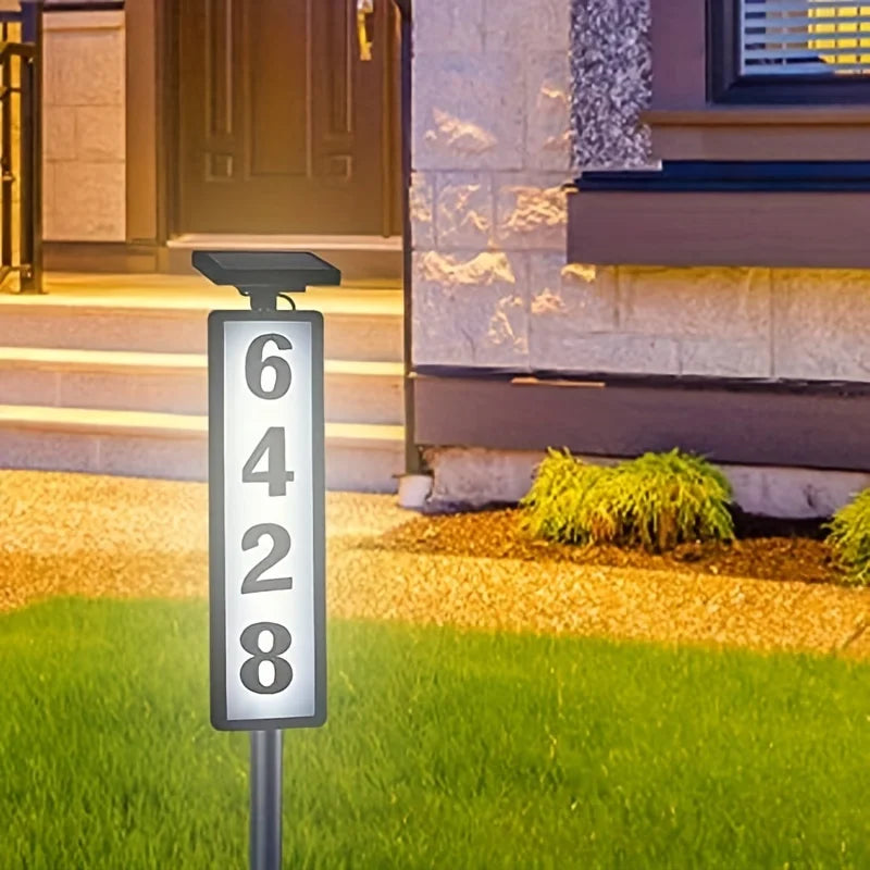 Solar Powered Ground Insert Door Sign Lawn Light With Automatic Sensor