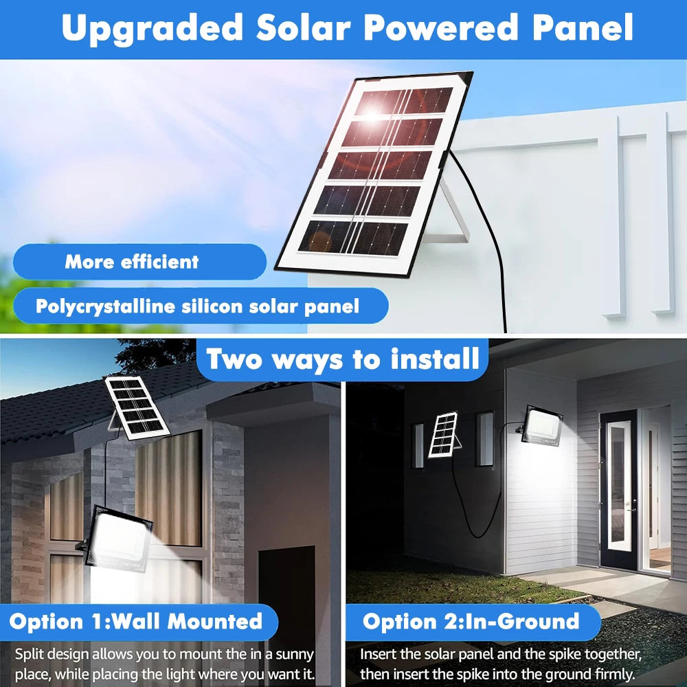 Outdoor Solar Flood Light 300W IP67 With Remote Control
