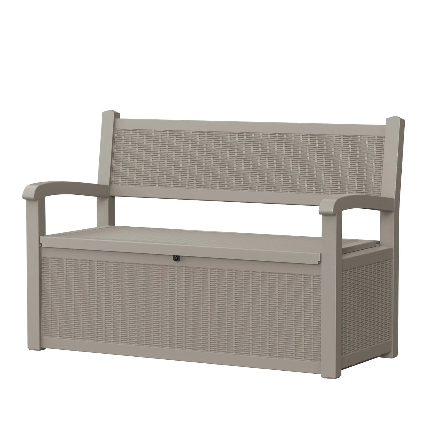 Weatherproof Outdoor Storage Bench With Rattan Look And Storage Box