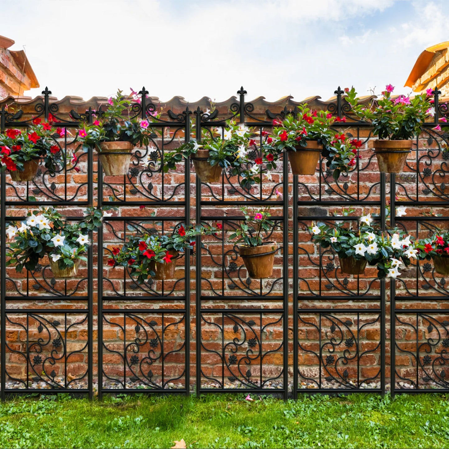 Garden Trellis Decorative Outdoor Metal Fence Lattice Panel