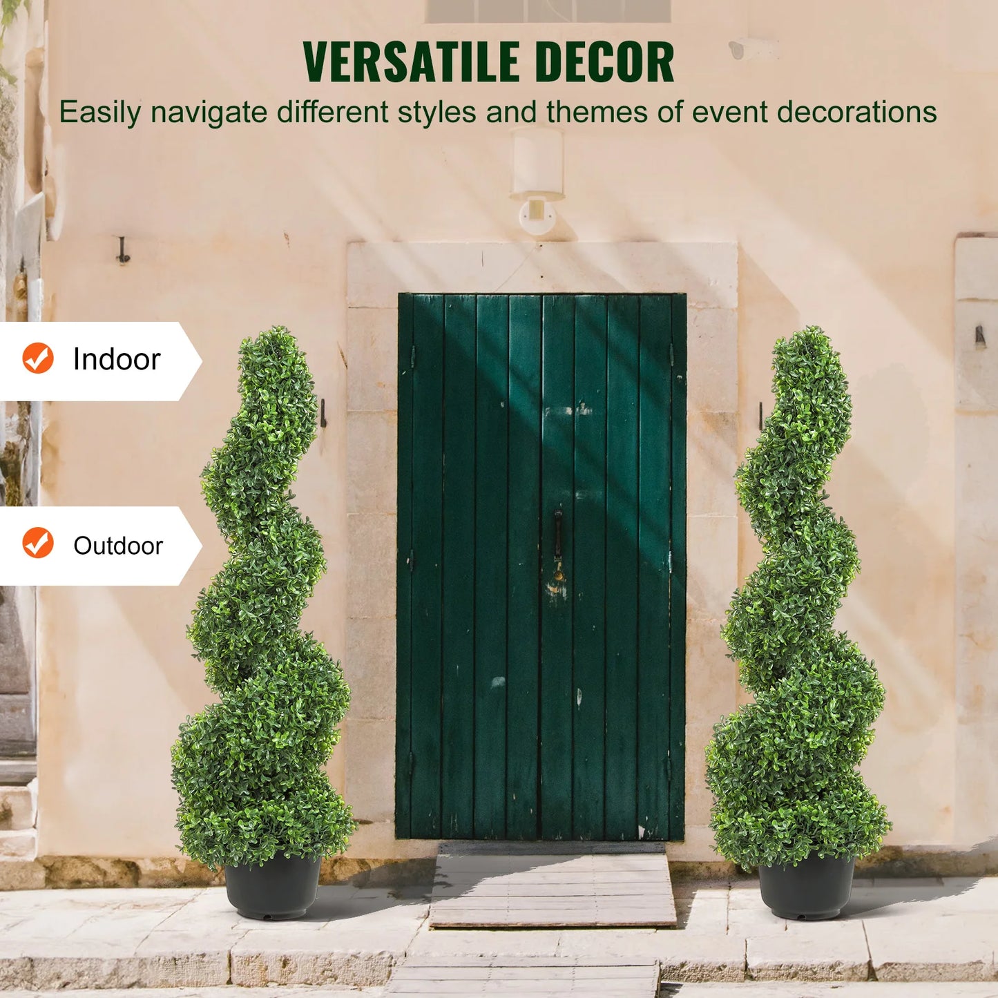 Artificial Boxwood Tower Topiary Spiral Plant For Garden Decoration