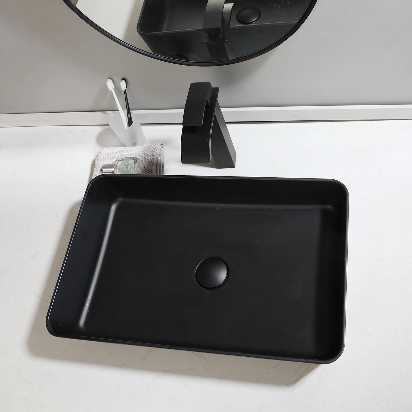 Mekkhalo Contemporary Acrylic Oval Vessel Sink For Bathroom Countertop