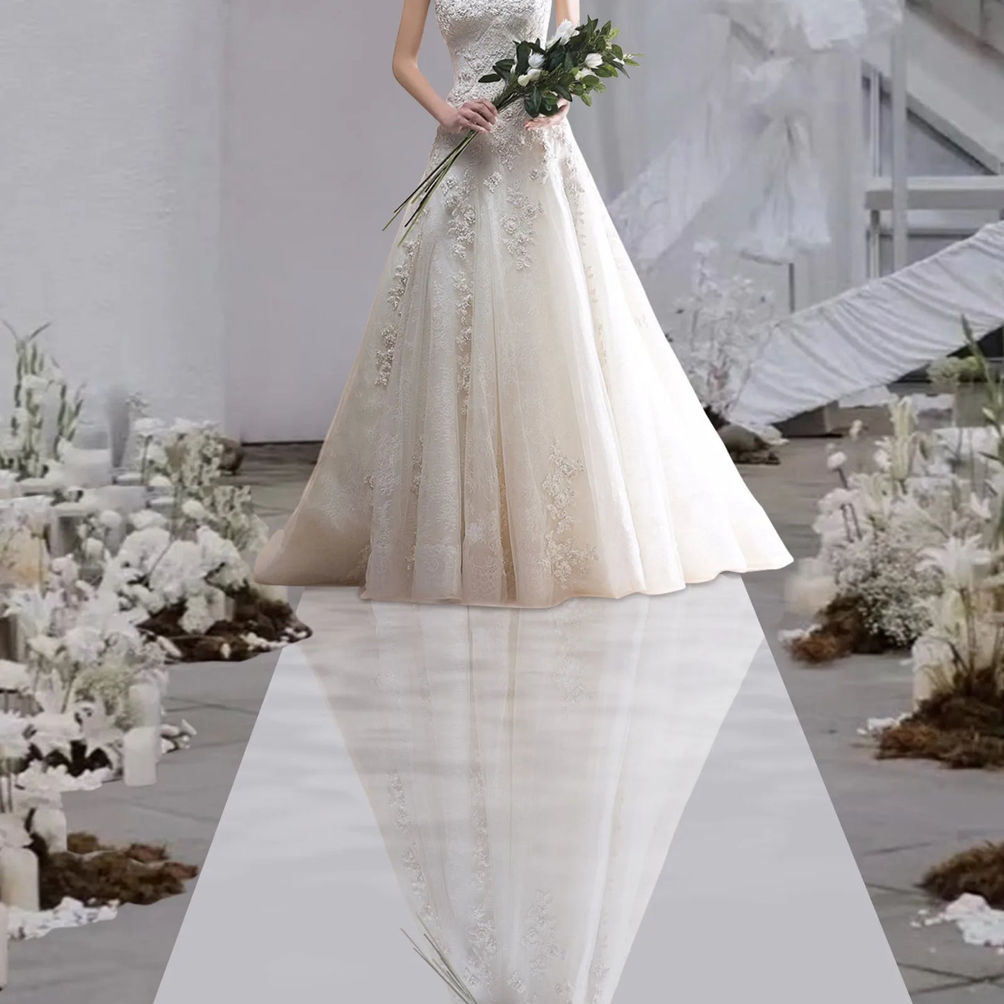 Silver Mirrored Floor Aisle Runner For Weddings And Parties