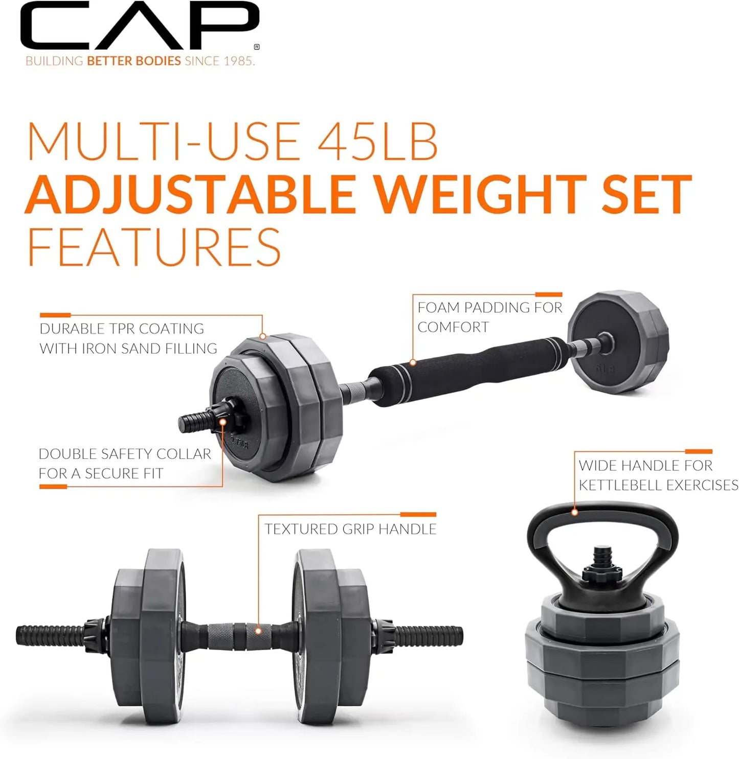Barbell Multiuse Adjustable Weight Set For FullBody Workouts