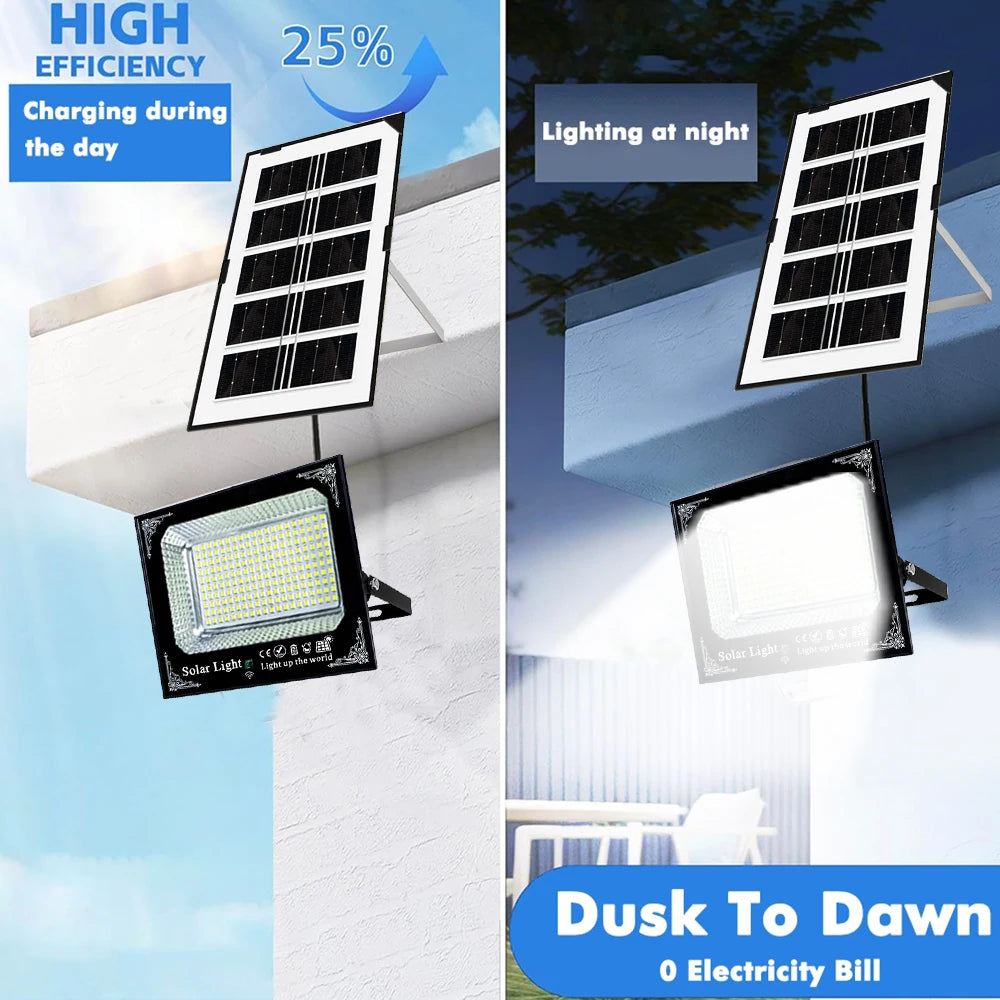 Outdoor Solar Flood Light 300W IP67 With Remote Control