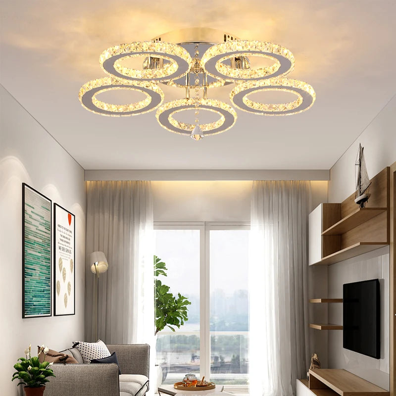 VETRULUS Modern Crystal Led Ceiling Chandelier Pendant Light